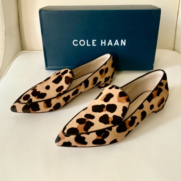 Cole Haan Brie Leopard Leather Loafers Ballet Flat - Picture 10 of 13